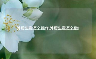 外贸生意怎么操作,外贸生意怎么做?