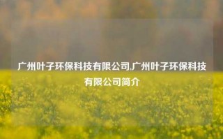 广州叶子环保科技有限公司,广州叶子环保科技有限公司简介