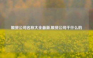 粮贸公司名称大全最新,粮贸公司干什么的