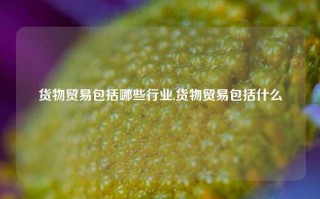 货物贸易包括哪些行业,货物贸易包括什么