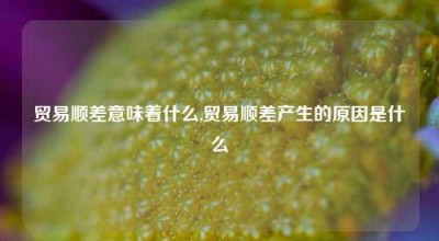 贸易顺差意味着什么,贸易顺差产生的原因是什么