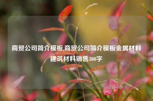 商贸公司简介模板,商贸公司简介模板金属材料建筑材料销售300字-第1张图片-北京达源环保科技有限公司